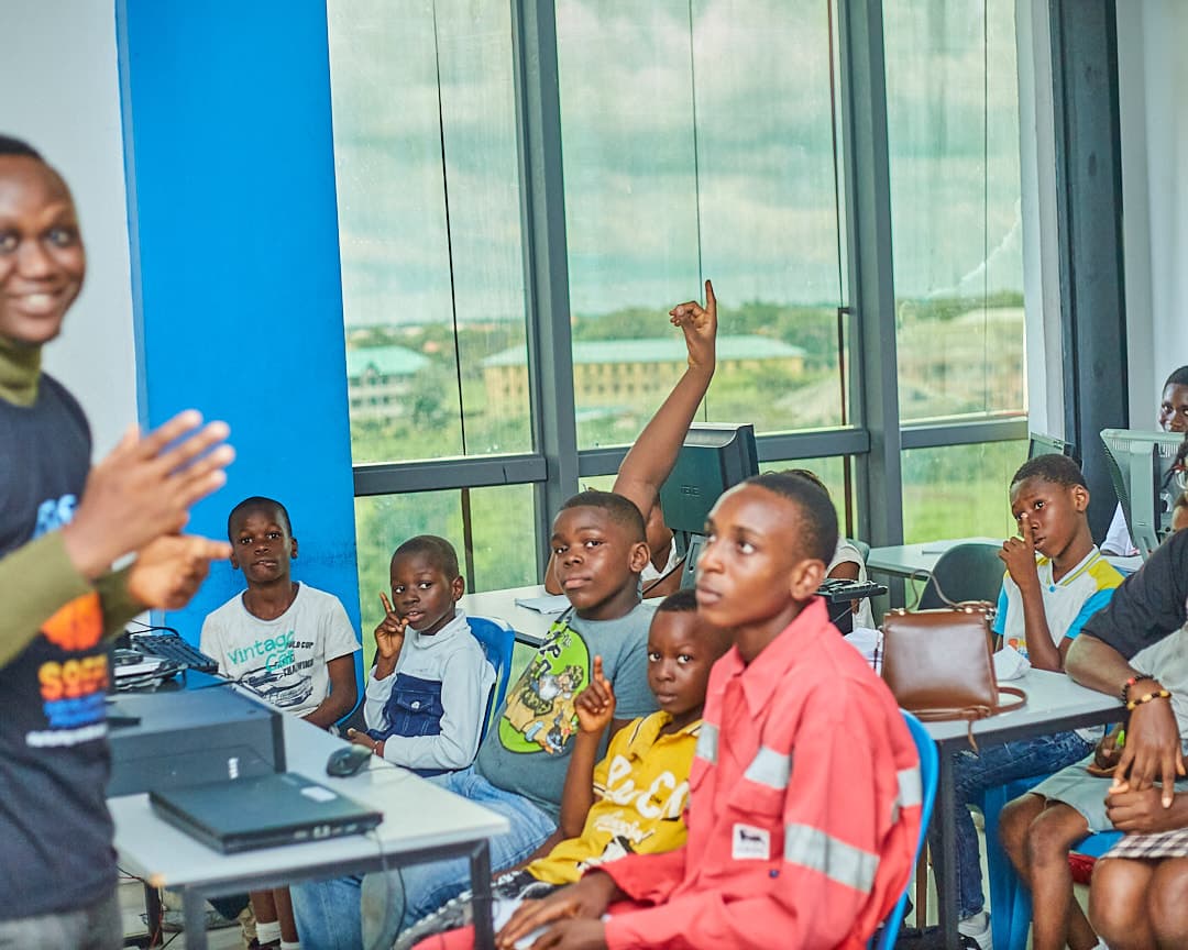 Students learning in a digital classroom environment